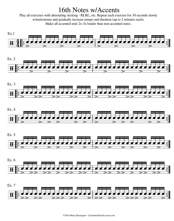 16th Notes with Accents p1